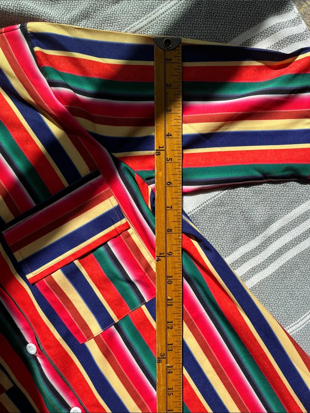 Striped Maxi Shirt Dress in Red, Green & Navy - Picture 5 of 10